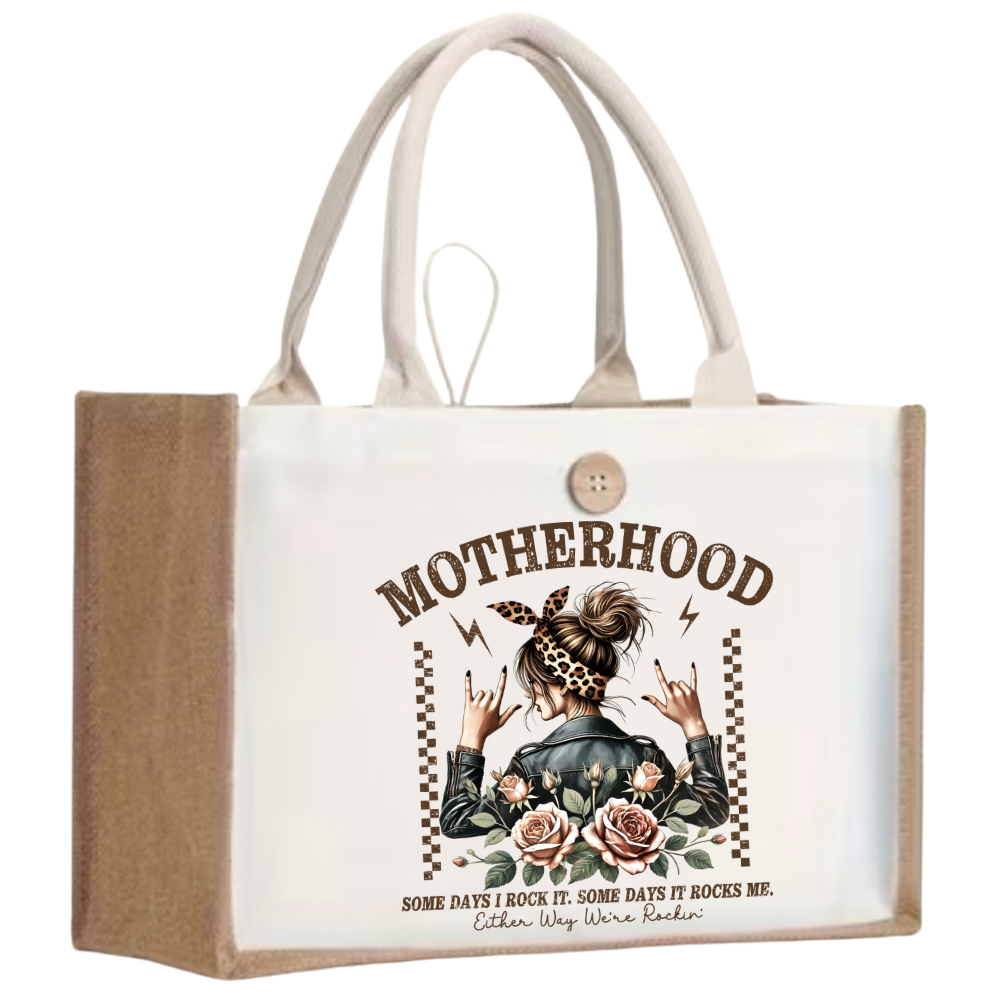Mother's Day Beige Canvas Polyester Tote Bags/FREE MAKEUP BAG INCLUDED