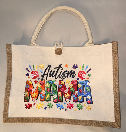 Mother's Day Beige Canvas Polyester Tote Bags/FREE MAKEUP BAG INCLUDED