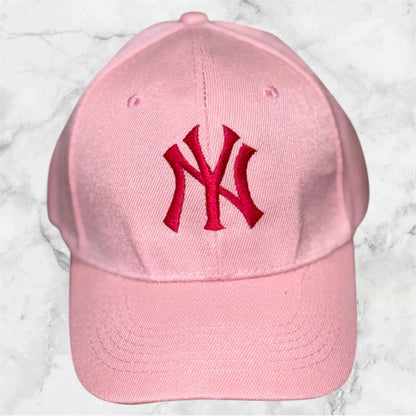 NY Embroidered  Pink Hat – Classic New York Baseball Cap